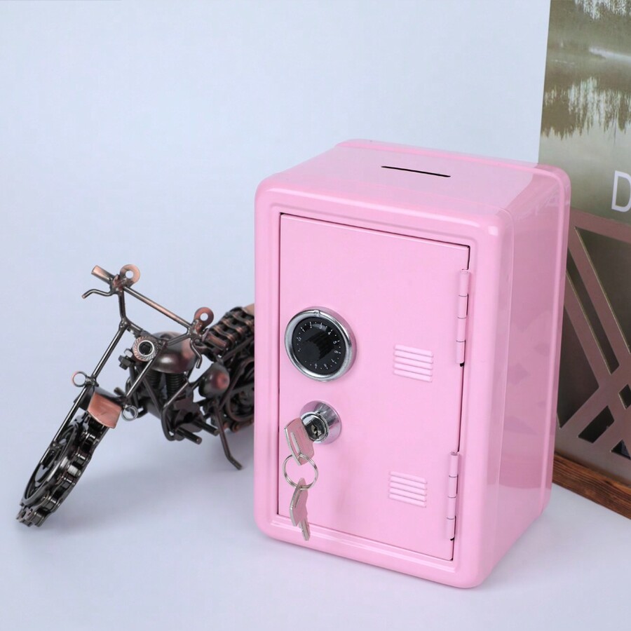 1PC Coin Bank Metal Mini Locker Safe Box With Single Digit Combination