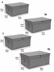 BRIVILAS 1pc Foldable & Washable Cloth Storage Box With Lid For Home, Closet, Clothing, Toys Organizationbedroom,Organizer,Organiser,Home Storage,White T Shirt Women,Black Pants Women,Ladies Winter Clothes,Dress,Winter Clothes For Ladies,Elegant Woman Dresses,White Shirt For Ladies,Long Sleeve,White Jumpsuit For Women,Spring Dresses For Women,Spring Outfits For Women,Spring,Spring Clothes,Minimalist,Summer Tops - Grey - View 2