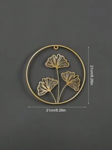 1pc Wrought Iron Wall Decoration, Living Room TV Background Decorative Wall Hanging, Modern Living Room Decoration Iron Leaf Wall Decoration, Sofa Wall Entrance Room Pendant Best Gifts - Gold - View 6