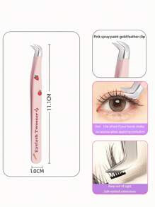 1 Pc Lash Tweezers Eyelash Extension Tweezers, Stainless Steel Straight Tip Tweezers Curved Tip Tweezers Individual Volume Eyelash Tweezers Isolation Tweezers False Lash Application Tools