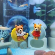 2入組卡通月亮情侶水上風景漂浮裝飾,適用於魚缸水族箱 - 彩色 - 查看 11