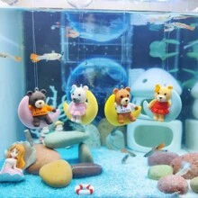 2入組卡通月亮情侶水上風景漂浮裝飾,適用於魚缸水族箱 - 彩色 - 查看 10