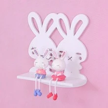 Creative Wall Mounted Bunny Decor Storage Shelf For Bedroom Living Room Wall Decoration - White - View 7