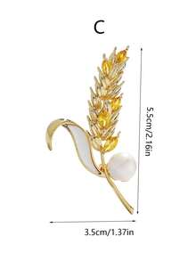 1 Miếng Hàng mới đến Vàng Tai lúa mì Trâm cài , Đồ trang trí Ngọc Trai giả , Của phụ nữ Cao-kết thúc Toàn trận Bộ đồ Phụ kiện Kim băng , Thanh lịch Pha lê Chống rơi Kim băng , Tối giản Bộ đồ Hoa Phụ kiện , Mùa Thu /đông - Nhiều màu - Xem 8