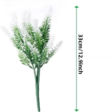 8人造薰衣草花卉戶外UV抵抗的假花塑膠植物花園門廊窗戶盒裝飾(經典白色) - 白色 - 查看 8