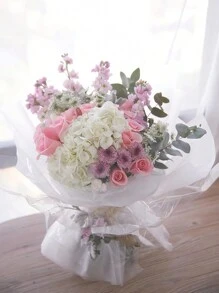20 张防水花卉包装纸，适用于花束、花店、婚礼、生日、派对、毕业生插花工艺， - 白色 - 查看 9