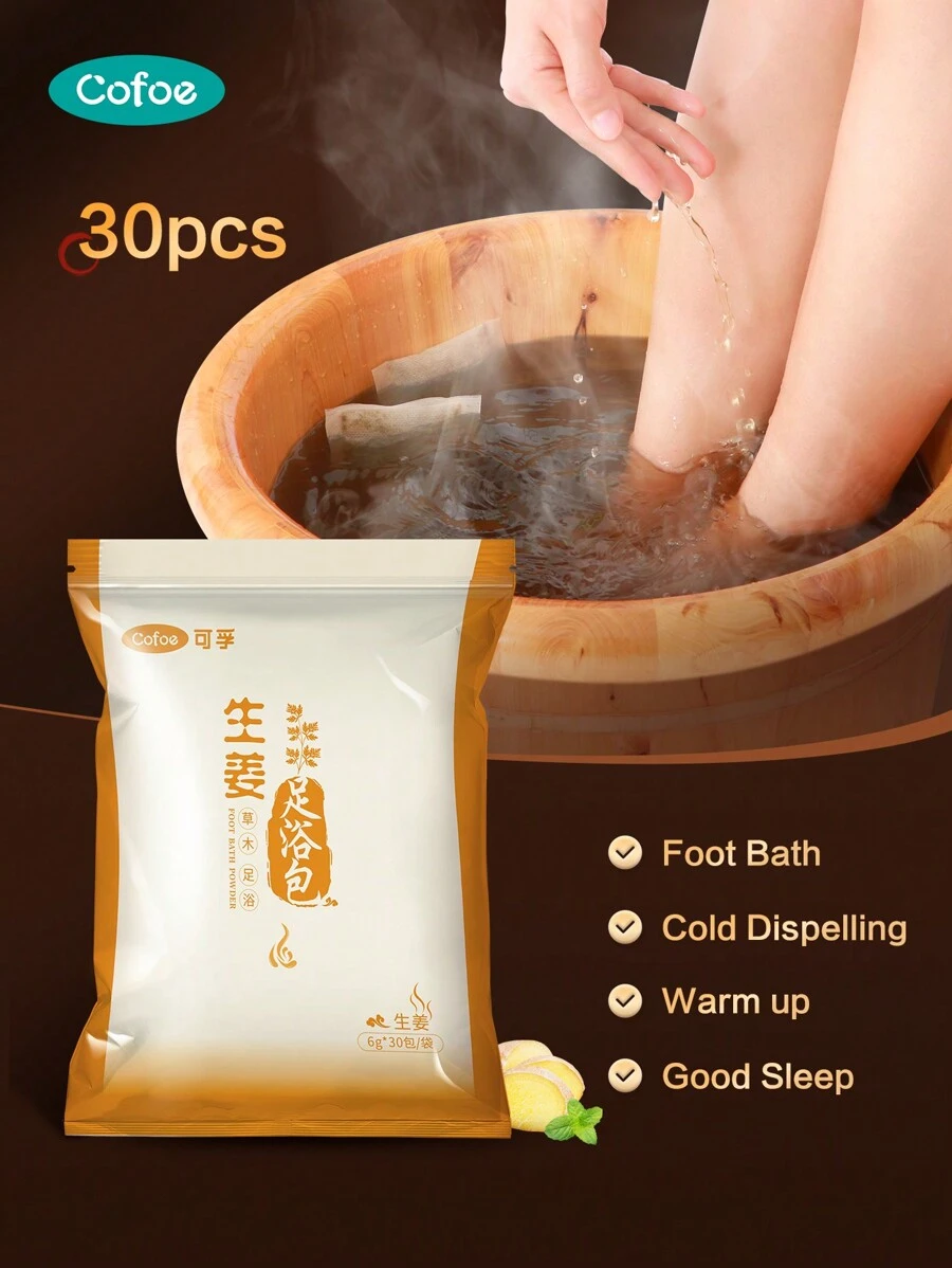Cofoe 30pcs Foot Bath Bag Ginger Foot Soaking Pack Herbal Foot Soaking