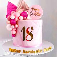 LaVenty 29 piezas Decoración de tarta con bolas rosas, hojas rosas chicle para decorar tartas, cumpleaños, despedida de soltera, boda, fiesta, Navidad