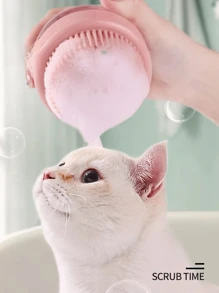 1 Miếng Thú cưng Silicone Bàn chải tắm Với Hồ chứa Đối với Dầu gội thú cưng , Tắm rửa Và Mát-xa - Xám - Xem 4