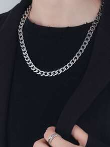 Collar de acero inoxidable con cadena NK para mujer, collar de hip hop para hombre, collar para mujer (estilo europeo y americano)