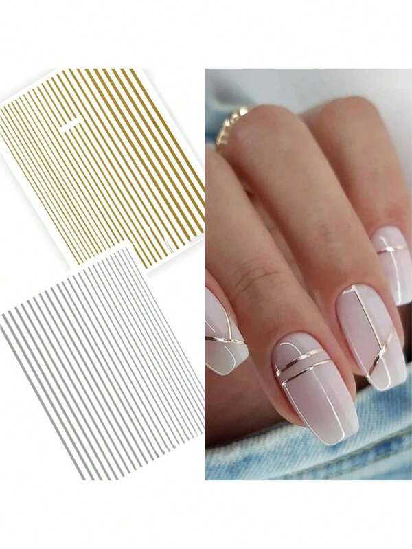 2 Hojas 52 Unidades De Pegatinas De Uñas Metálicas Rayadas Diy Con Patrones Geométricos, Ondas Y Calcomanías De Arte De Uñas Transferibles Autoadhesivas pegatinas de uñas
pegatinas uñas
uñas pegatina
calcomanías para uñas decoración de uñas pegatinas de uñas pegatinas para uñas etiqueta engomada