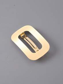 1個金屬光澤感畫效果金/銀幾何方形、橢圓形、八字形髮夾，髮夾，女士休閒髮飾 - 彩色 - 查看 19