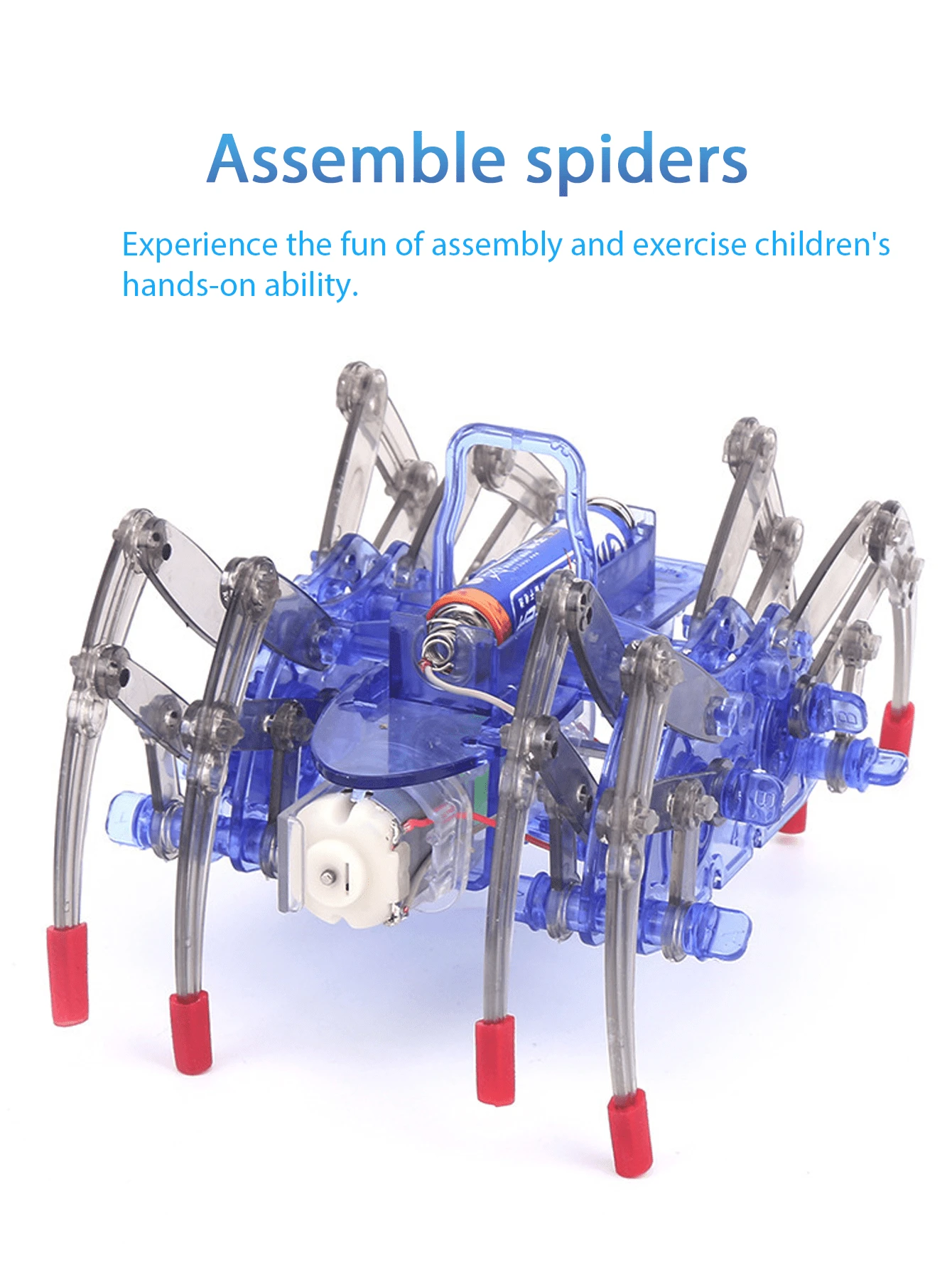 1pc Electric Spider Robot Diy Assembly Toy For Children