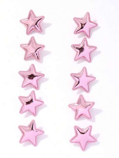 10 piezas Lindos clips de pelo con decoración de estrellas brillantes de cuero, ganchos para el cabello, accesorios para el cabello, para verano, vacaciones, viajes, accesorios para mujeres, festivales, fiestas