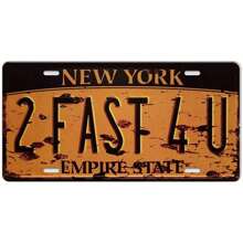 1pc 6x12 Inches Vintage New York License Plates, Metal Car Plaque, American License Plate Tin Signs, Hanging Wall Art Posters, Retro Wall Art Decor, Man Cave Garage Bar Home Decoration, Perfect Gift For License Plate Collector - Multicolor - View 1