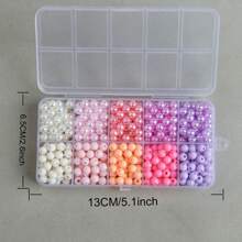 10 Grids/Pack Approx. 600pcs 6mm Colorful Round Beads With Pre-Drilled Hole Diy Jewelry Making Material Set For Bracelet, Necklace, Mobile Phone Chain, Box, Bag Decoration - Bronze - View 6