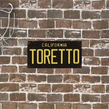 1pc California TORETTO License Plate, Retro Wall Plaque, Vintage Auto License Plate Metal Tin Sign, Wall Decor For Home Pub Bar Garage Man Cave Room Cafe Restaurant, Perfect Gift For License Plate Collectors, Wall Hanging Plaque, 6x12inch - Black - View 3