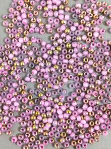 20克4毫米半金半玉米形珠子,散珠適用於手工串珠手鍊、耳環和編織配件製作 - 4mm半金半玉圓珠 - 查看 10