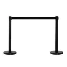 Outsunny Colonnine Separacode Colonnina Segnapercorso con Nastro, in Acciaio Inox, 200x32x90CM - nero - Visualizzare 2