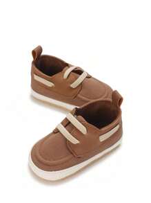 嬰兒男童0-1歲杏色低頂休閒運動鞋,透氣防滑 - 棕色 - 查看 5