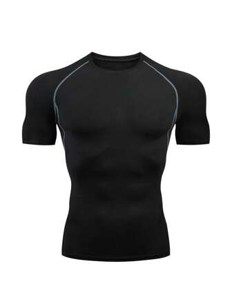 Freundin-Stil Herren Fitness feuchtigkeitsabsorbierendes anliegendes Rundhals Kurzarm Sport T-Shirt Basis T-Shirt, Freundin-Stil Herren Kompressionsshirt