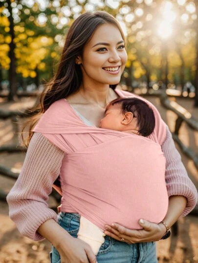 多功能嬰兒背帶,適用於新生兒和幼兒,正面設計,便於攜帶,全季節嬰兒背巾
