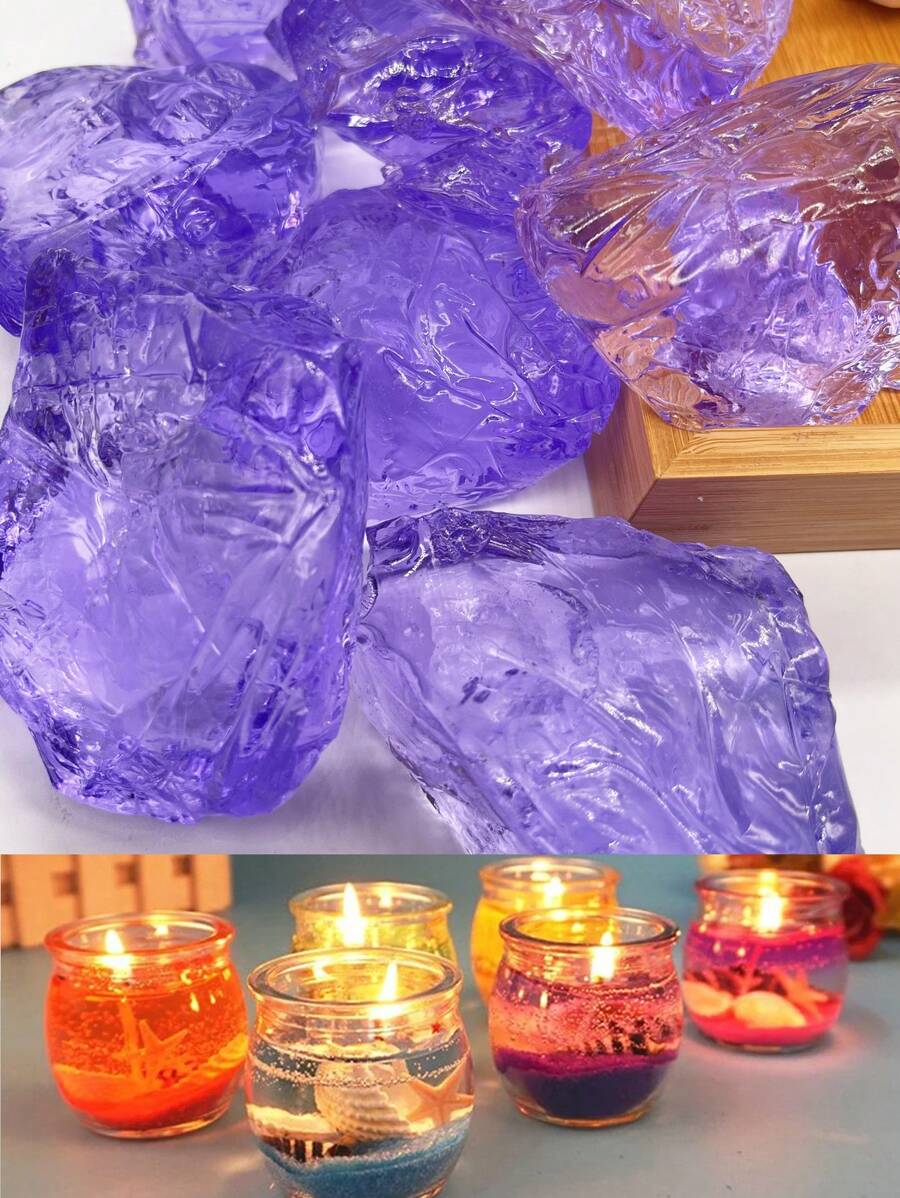 100克紫色果凍蠟diy蠟燭手工製作材料,天然果凍蠟香薰蠟燭製作用品 - 紫色 - 查看 1