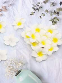 10/20/30Pcs White Foam Hawaiian Frangipani Artificial Plumeria Flower Petals Cap Hair Hat Wreath Floral DIY Home Wedding Decoration 6cm,Christmas - Multicolor - View 3