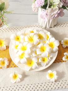 10/20/30Pcs White Foam Hawaiian Frangipani Artificial Plumeria Flower Petals Cap Hair Hat Wreath Floral DIY Home Wedding Decoration 6cm,Christmas - Multicolor - View 6