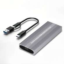 M2 Ssd保護盒m.2 Nvme Sata Ssd外接盒10gbps Usb 3.2 Gen2 Usb C 外置盒,支援m和b＆m鍵,最高支援4tb的m.2 2230/2242/2260/2280 Ssd - 灰色 - 查看 7