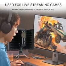 Microphone Isolation Shield, Foldable Mic Shield With Triple Sound Insulation Podcasts, Singing, And Broadcasting - S - View 7