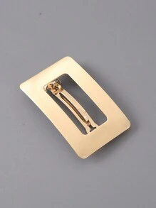 1個金屬光澤感畫效果金/銀幾何方形、橢圓形、八字形髮夾，髮夾，女士休閒髮飾 - 彩色 - 查看 17