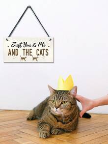 1入組彩色印花貓狗造型掛牌,卡通可愛藝術設計家居和寵物裝飾,適用於貓咖啡廳,寵物店和家庭懸掛裝飾 - 彩色 - 查看 2