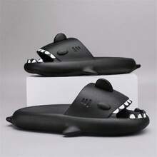 Men's Shark Shaped Eva Anti-Slip Slippers For Outdoor, Indoor, Couples Home Use, Summer