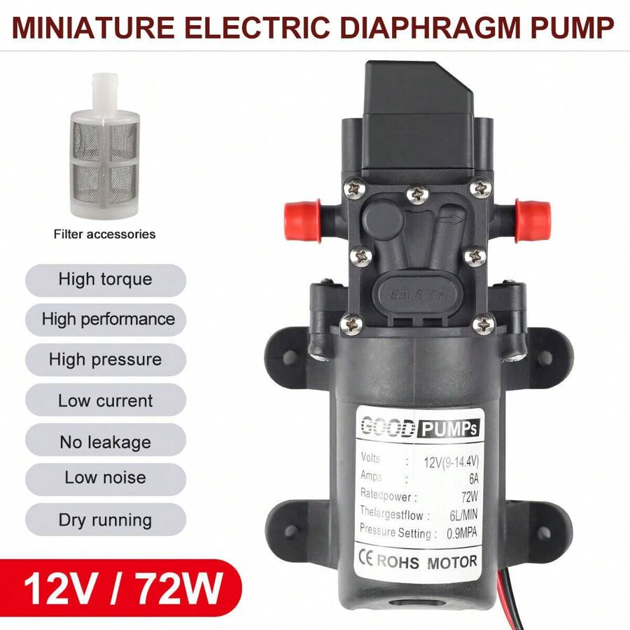 12V/6A Water Pump Caravan Camper Motorhome High Pressure Water Pump 6L
