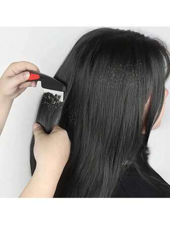 1入成人細齒梳，幫助去除髮屑和頭皮屑，磨網梳去除頭皮屑，細齒梳去除頭皮屑，除蝨加超密剃鬚網，適用於兒童和成人髮刷