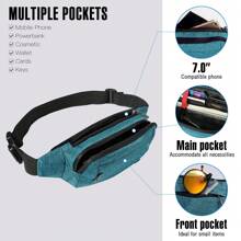 Women Belt Bags - Teal Blue - View 2
