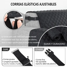 Funda de sofá en forma de L Funda de sofá impermeable, reversible, de fácil instalación, suave al tacto, resistente a las manchas. Perfecto para sala de estar, dormitorio, oficina y otros espacios. Especialmente indicado para lugares con mascotas como gatos y perros. Disponible en una variedad de tamaños. - Gris Claro - Ver 4