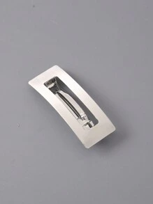 1個金屬光澤感畫效果金/銀幾何方形、橢圓形、八字形髮夾，髮夾，女士休閒髮飾 - 彩色 - 查看 13