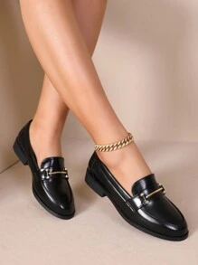 Zapatos de mujer de estilo británico, negro, mocasines vintage retro, zapatos planos de escote bajo para la primavera