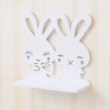 Creative Wall Mounted Bunny Decor Storage Shelf For Bedroom Living Room Wall Decoration - White - View 1