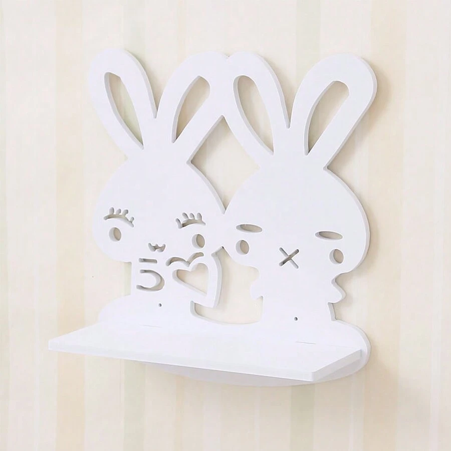 Creative Wall Mounted Bunny Decor Storage Shelf For Bedroom Living Room Wall Decoration - White - View 1