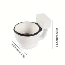1 pieza, Taza de café de inodoro con caca adentro, tazas de café cerámicas de 350ml, tazas de agua novedosas y divertidas, vajilla para verano e invierno, regalos de cumpleaños, regalos navideños, regalos de Año Nuevo - Blanco - Ver 8