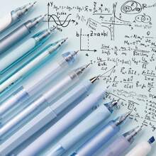 12Pack Pastel Gel Ink Pen Set, Cute Note Taking 0.5mm Fine Point Retractable 11 Pack Black Ink Pens With 1Pack Highlighter For Writing, School, Office - Blue - View 3