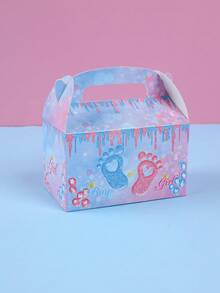 4入組手提禮盒，方底糖果袋，揭曉性別聚會手提糕點盒蛋糕盒，糕點零食袋，假日生日聚會小禮品，烘焙店用品，包裝盒 - 彩色 - 查看 4