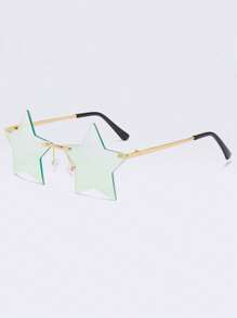 1 件男女通用时尚 PC 金属五角星眼镜装饰，适用于生日派对和节日万圣节海滩配饰，女士眼镜色调基础款秋冬女士服装商务休闲礼物，适合夏季海滩度假、户外、旅行 - 彩色 - 查看 11