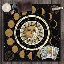 1入組月相卡牌桌布,星座占星圖轆紋掛毯,神諭壇布桌遊墊裝飾品 - 黑色 - 查看 8