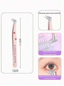 1 Pc Lash Tweezers Eyelash Extension Tweezers, Stainless Steel Straight Tip Tweezers Curved Tip Tweezers Individual Volume Eyelash Tweezers Isolation Tweezers False Lash Application Tools