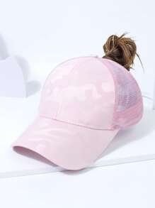 1 件女士纯色心形马尾棒球网帽，户外高尔夫运动帽，适合日常休闲、春秋季 - 愛心款 - 查看 8