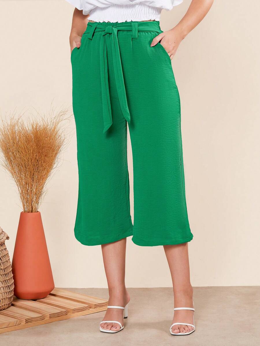 Women Pants - 綠色 - 查看 1
